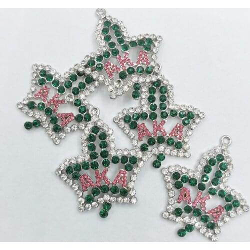 10Pcs White Green Rhinestone Mple Leaf Charms Lady DIY Bracelet & Necklace Jewelry Accessories