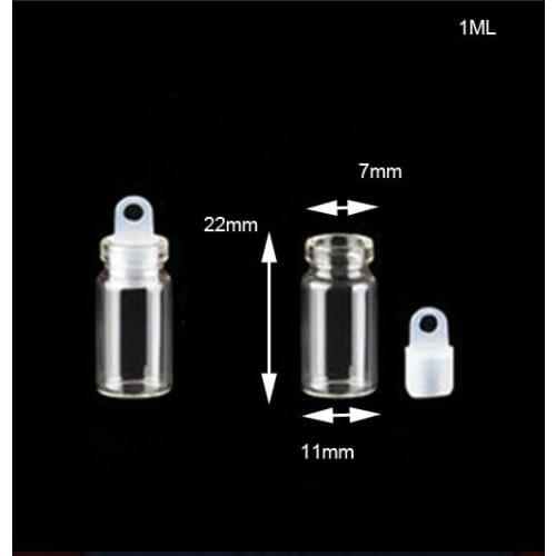 100pcs 11x22mm glass wish storage Bottle jars Clear Empty Glass Message Vial With plastic Stopper Containers party gifts