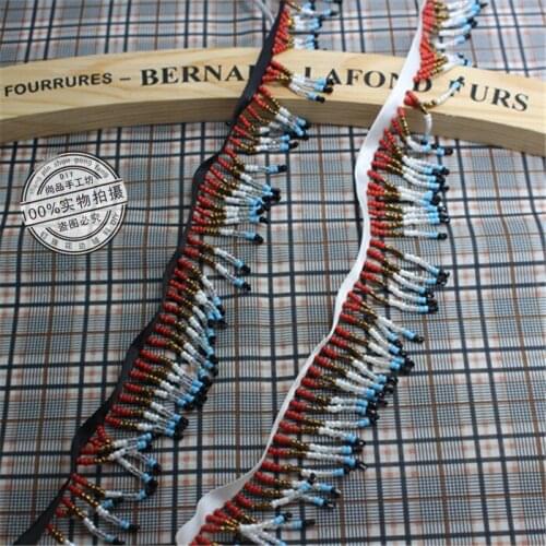 2Yards Bohemian Style Beaded Fringe Trims Tassel Lace Collar DIY Crafts Luggage Shoes Bags Hats Curtains Clothes Accessories