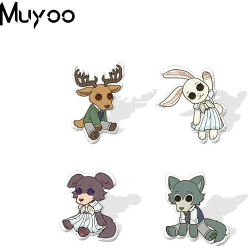 2021 New Anime Beastars Animals Deer Wolf Rabbit Character Pumpkin Epoxy Badge Handcraft Acrylic Lapel Pins