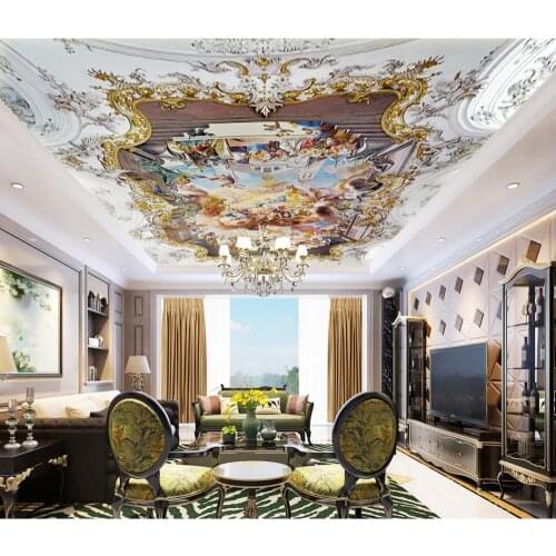 Custom Any Size 3D Wall Mural Wallpaper European ceilings Angel ceilings European Oil Painting Ceiling
