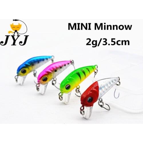 4pcs 3.5cm 2g super mini minnow lure bait, artificial hard wobbler pesca isca fishing minnow slow sinking fish bait crankbaits