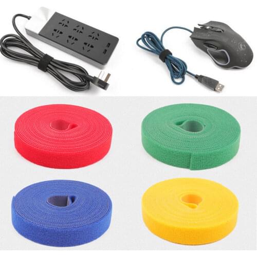 5m*1cm Nylon Cable Ties Power Wire Loop Tape Multifunction Nylon Straps Fastener Reusable Magic Tape