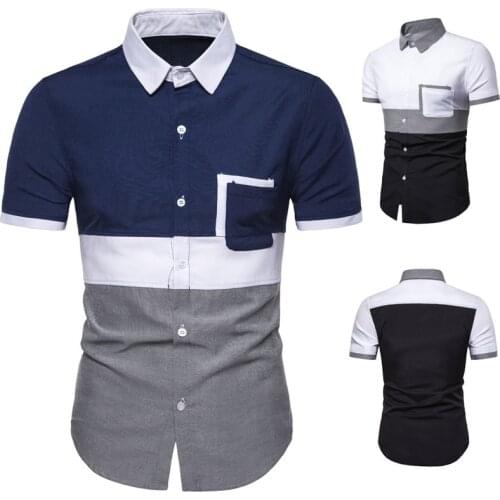 Mens brand new personalized fashion business casual matching color short sleeve Hawaiian shirt beach vacation mens shirts