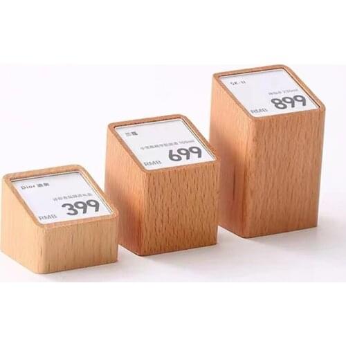 Acrylic Price Tag Paper Holder Display Stand Table Mini Price Cubes Jewelry Label Sign Watch Tag