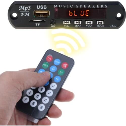 Wireless Bluetooth MP3 Player Decoder Board Audio Receiver USB 3.5mm jack AUX TF FM audio Music adapter Bluetooth car kit 5V 12V