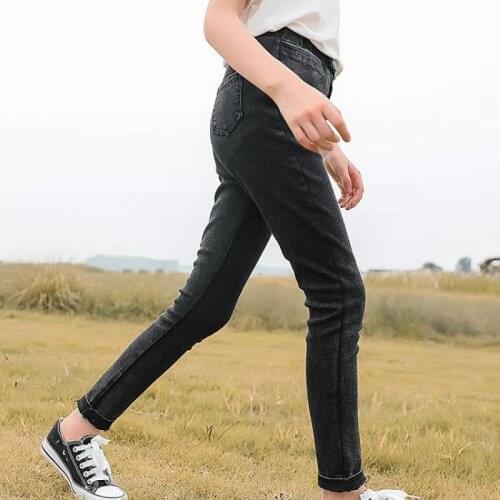 Big Children Slim Pencil Pants For Girls High Waist Solid Color Trousers With Multi-pockets 5-14y Kids Soft Leisure Long Pants