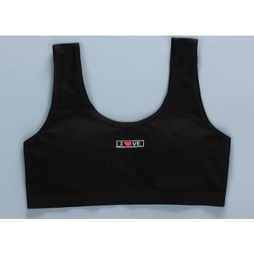 Girls Bra Developmental Vest Underwear Suspenders Cotton Tube Top LOVE Letter Style Training Bra 8-16Y