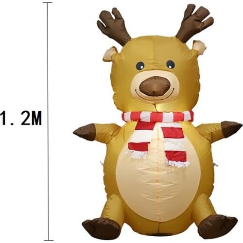 CChristmas Santa Elk Deer Inflatable LED Glowing Party Holiday DIY Props Xmas New Year Lantern Yard Art Decor Supplies