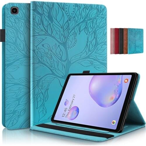 For Samsung Galaxy Tab A8 A 8 2019 SM T290 T295 Case 3D Tree Embossed Leather Cover for Funda Tablet Samsung Galaxy Tab A 8 inch