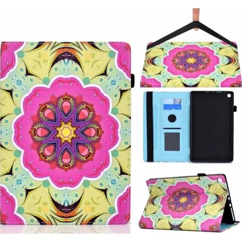 Kids Butterfly Pattern PU Leather Multi-Angle Folio Stand Cover with Auto Wake/Sleep Case for Kindle Fire HD 8 2016/2017/2018