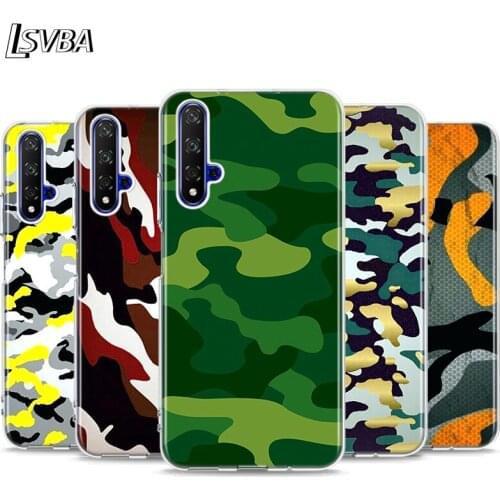 Color Trend Camouflage Silicone Cover For Honor 20 20S 20E 8 8A Prime 8X MAX 8C 8S 7A 7C 7S Pro Phone Case