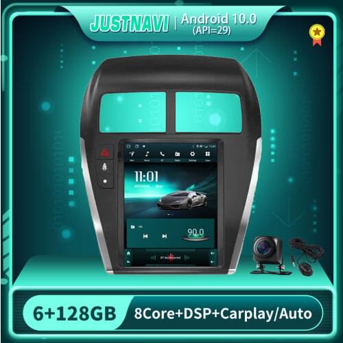 JUSTNAVI Tesla Style Car Radio Carplay Autoradio Navigation Android 10 Multimedia Video Player For Mitsubishi ASX 2013-2018 9.7"
