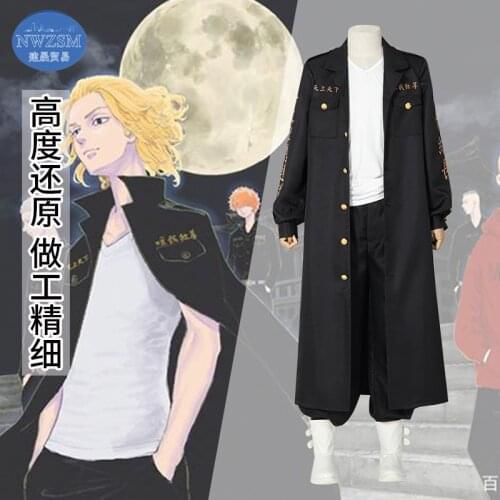 Tokyo Revengers Draken Cosplay Costume wig Boots Manjiro Sano Ken Ryuguji Takemichi Hanagaki Tokyo Manji Gang Uniform Outfit