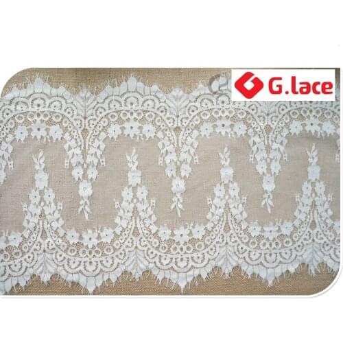 GLace eyelash Lace 3M/Lot 34cm width Lace Fabric DIY Wedding decoration Lace garment underwear accessories decoration TX051