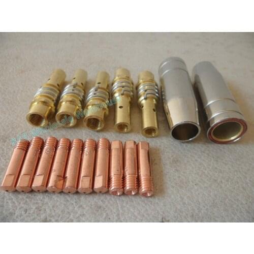 Binzel Style 17PK Mig Welding Torch MB 15AK Accessories Kit brass nozzle and contact tips and gas nozzle holder for MIG welding