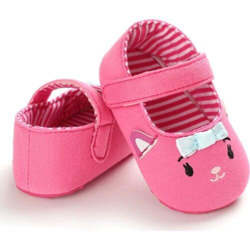 Baby Shoes First Walkers Shoes Cartoon Cat Infant Girls Prewalker Children Footwear Toddler Shoes 0-24M