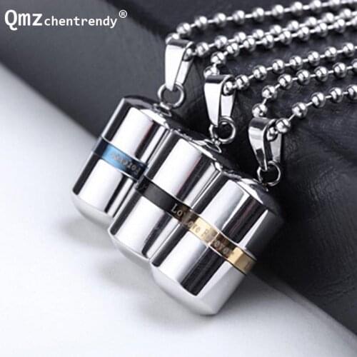 Openable High quality Love forever Stainless Steel Cremation Pets Ash Capsule Pendants Necklace Pills Shape Keepsake Urn Jewelry
