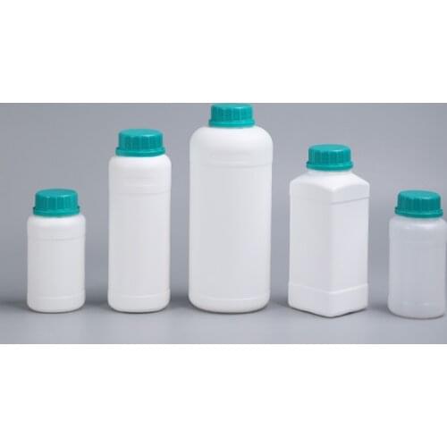 Plastic Round Bottle with Blue Screw Cap HDPE Material Reagent Sample Bottles for Chemical Reagent 1PCS