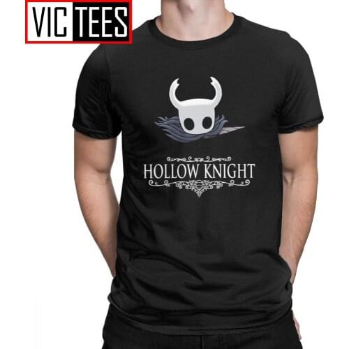 Hollow Knight Men T Shirt Skull Video Game Vintage Tees Short Sleeve Crewneck T-Shirt Pure Cotton Gift Idea Tops