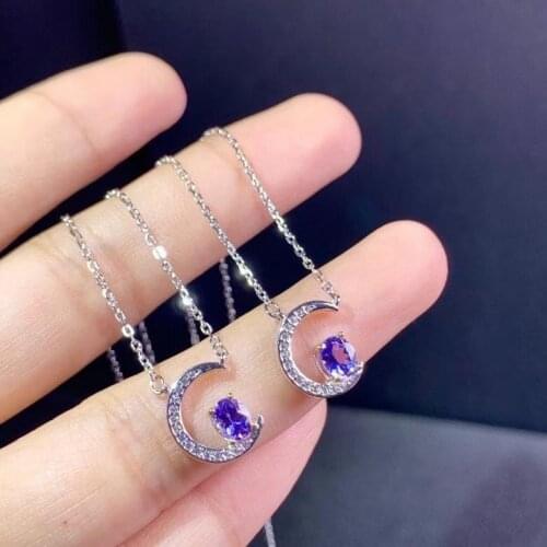 Natural tanzanite necklace, blue gemstone, 925 sterling silver, colored gemstone store, gemstones mined in natural mountains