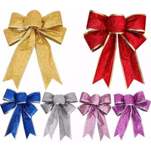 Bowknot Christmas Ornaments Christmas Tree Decoration Festival Party Home Bow Gift Merry Christmas 2021 Dropshipping