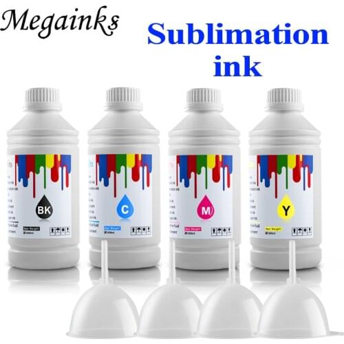 4 Bottles 1000ML Refill Sublimation Ink for Roland for Mimaki Mutoh Inkjet Printer Heat Transfer Press Black Ink DX5 Printhead