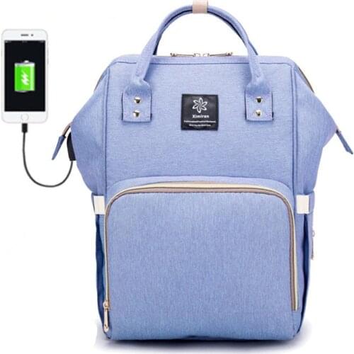 Baby Diaper Bag Brand Mummy Maternity Nappy Bag Large Capacity Baby Travel Backpack Nursing Bag Milk Bottle USB Heating