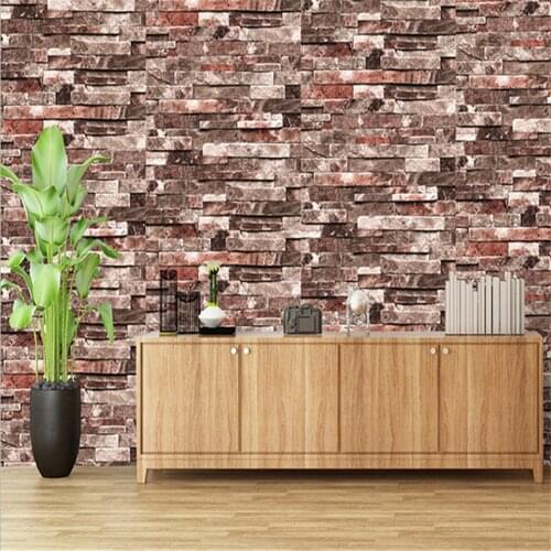 Vinyl Self Adhesive Wall Paper Peel and Stick Faux Brick Wallpaper Design for Walls Bathroom Bedroom Home Decoration