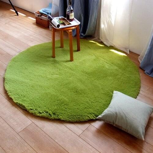 Fluffy Carpet Round Solid Color Living Room Home Decor Water-absorption Non-slip Soft Simple Modern Large Area Nordic Rugs