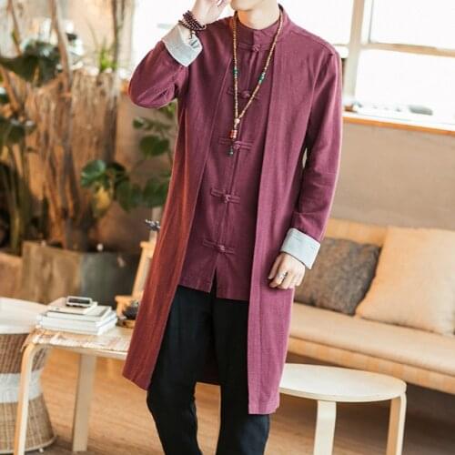 Harajuku Japanese Kimono Haori Cardigan Men Chinese Style Tang Suit Hanfu Coats Retro Kung Fu Robes Cloak Fashion Casual Jackets