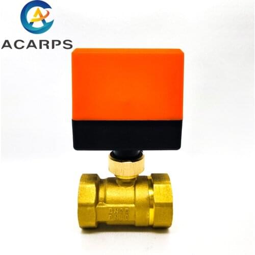1" Brass Electric Ball Valve Three-Wire Two-Way Air Conditioning Floor Heating Water Tower Switch Valve 220V 24V 12V
