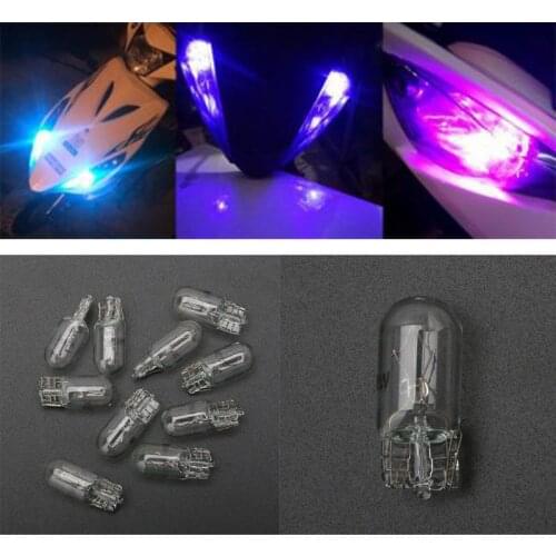 10Pcs T5 W5W White Color 1.2W 194 501 Halogen Bulb Side Wedges Car Light Source Instrument Lamp Signal Lamp