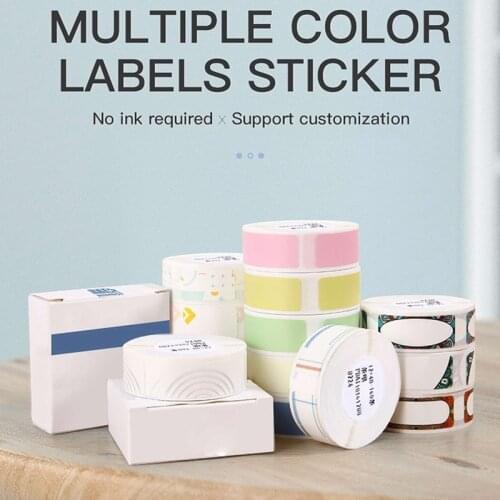 D11 Cartoon Label Printing Paper Soild Color Long Strip Labels Stickers Decals 12x40mm 160Pcs/Roll