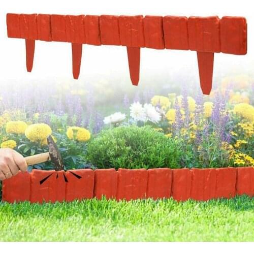 20Pcs Imitation Stone Lawn Grass Edging Garden Plant Flower Bed Border Fence