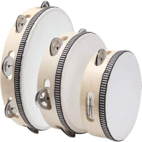 3 Pcs Tambourines, 6/7/10Inch Tambourines Bell Instrument Drum,Hand Held Drum Bell Percussion for Party,KTV Concert,Etc