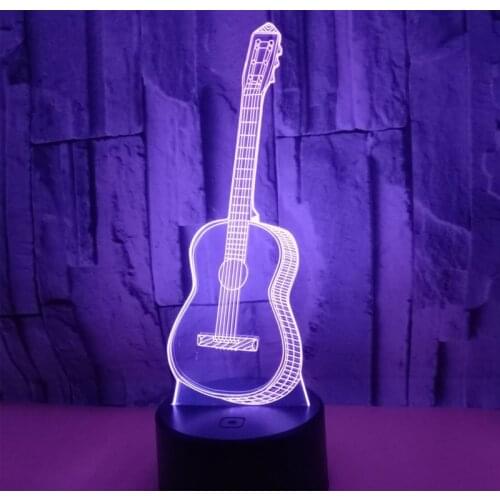 3D LED Night Light Classical Electric Guitar with 7 Colors Light for Home Decoration Lamp Amazing Visualization Optical Illusion