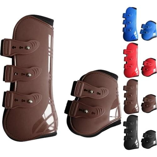 4pcs/Lot Horse Front Hind Leg Boots Adjustable Horse Leg Guard Protector Fit For Equestrian Performance Competition Training