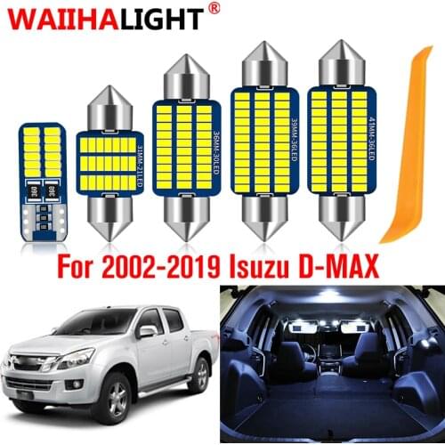 5pcs White Canbus Error Free LED Interior Dome Map License Plate Light Kit For Isuzu D-MAX D MAX Dmax I II 2002-2019