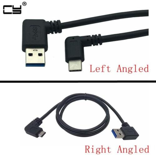 90 Degree USB C Cable USB 3.0 A to USB Type C Left Right Angle Data Sync & Charge Cord USB-C Converter Adapter double angled 1m