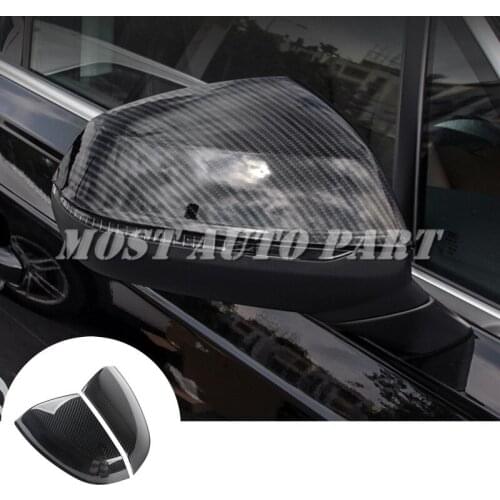 ABS Carbon Fiber Style Rearview Mirror Frame Trim Cover For Audi Q7 4M 2016-2019 Car accesories interior Car decoration