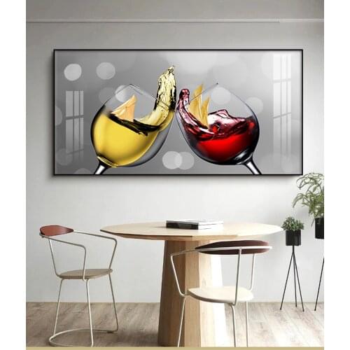 Print and Posters Abstract Red Wine Glass Canvas Painting Dining Room and Kitchen Wall Modern Home Decoration Wall Art Pictures