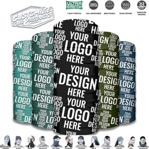 Custom Neck Buff Seamless Bandana Scarf Ice Balaclava UV Protection Sport Headband Cycling Face Mask Breathable Headscarf Summer