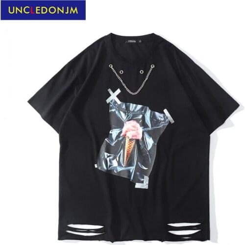 Chain design Graphic tshirt men streetwear hip hop tshirt Men Hip Hop Cotton Tee Homme Tops tees men clothing AP-2102