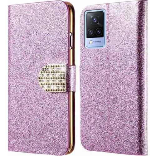 New Glitter Diamond Phone Holster For Vivo S9 S 9 2021 Back Cover Leather Flip Case For Vivo S9 5G V2072A SartPhone 6.44''Etui