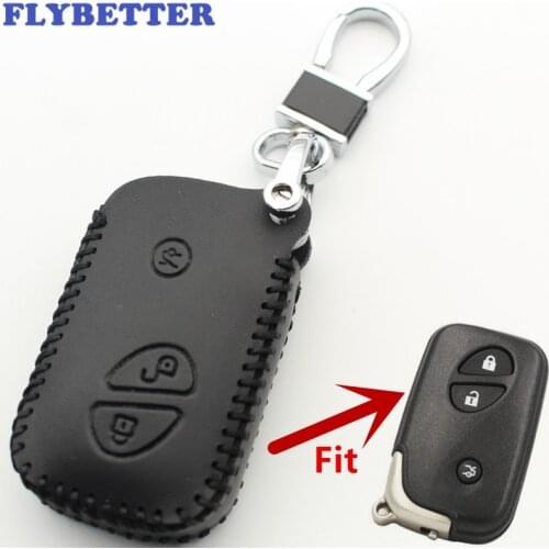 FLYBETTER Genuine Leather 3Button Smart Key Case Cover For Lexus ES250/RX270/RX350/GX460/GS350/IS250 Car Styling L2108