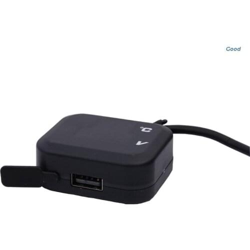 Digital Mini Voltmeter Thermometer USB Charger 3 in 1 Display for Motorcycle