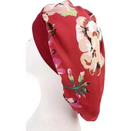 Women Satin Sleep Cap Hair Silk Bonnet Hat Silk Head Cover Wide Elastic Band Chemo Caps Hijab Turbante Hat Hair Styling Jewelry