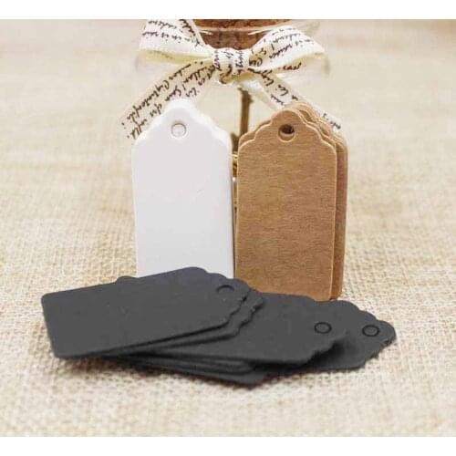 100pcs 2018 hot sale new Packaging Label Brown Kraft/white/black Paper hangTags DIY Food Label Wedding Gift Decorating Tag 2*4cm