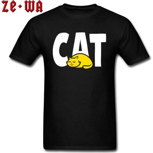 CAT Printing T-shirt 100% Cotton T Shirt Mens Tshirts Custom Slim Fit Sweater Letter Cute Black Tops Tees XXXL Drop Shipping